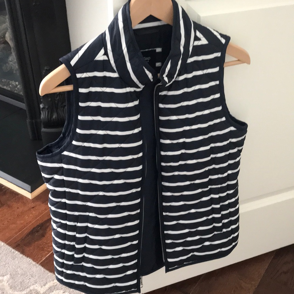 Gap navy and white striped vest